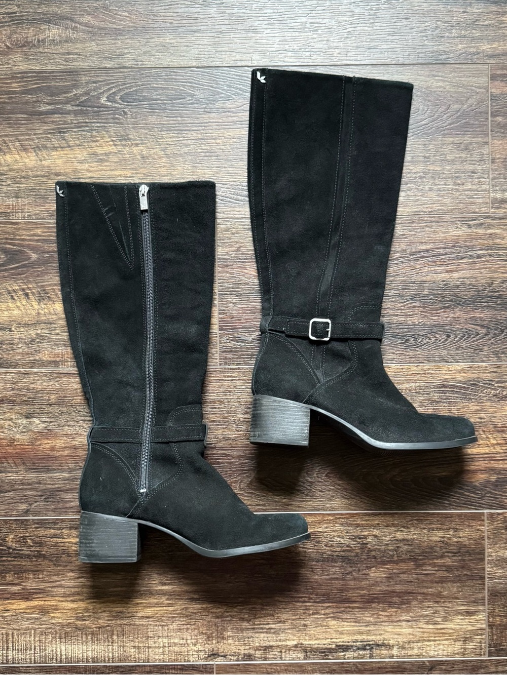 Koolaburra Womens Black Suede Riding Tall Knee-High Boots Shoes 8